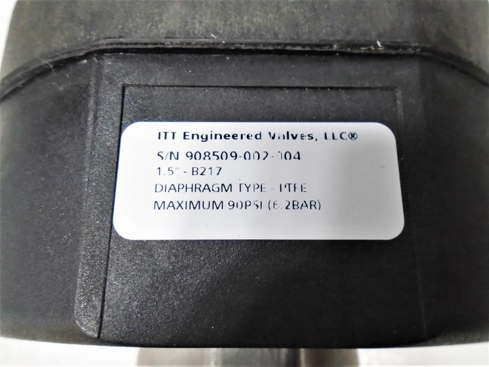 ITT 1-1/2" Buttweld 316 Sanitary Diaphragm Valve, B217 Actuator, Westlock Switch